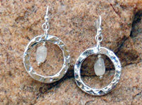 Gratitude Hammered Hoop Earrings